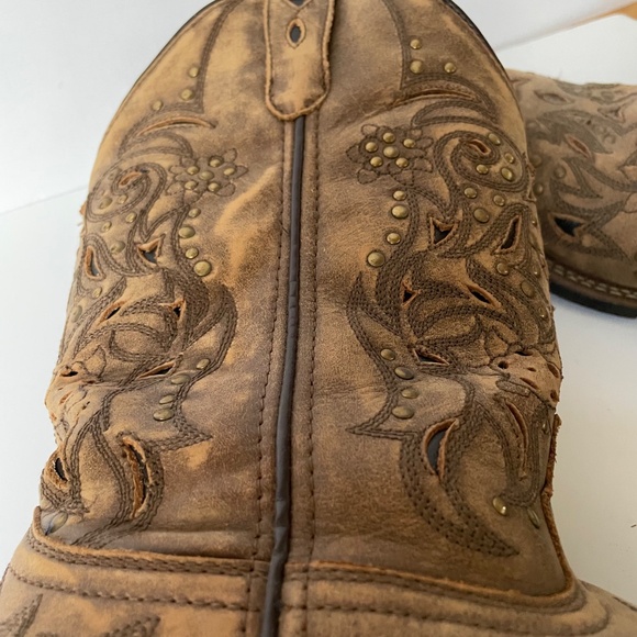 Laredo women leather square toe cowboy boots - Size 7.5M - Picture 5 of 8